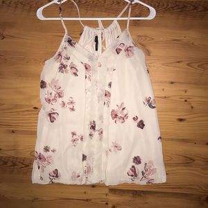 Beautiful floral print light pink cami/tank